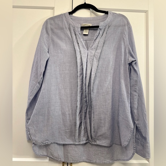 Orvis Blue Striped Cotton Tunic – Size M (10/12) - Picture 1 of 5
